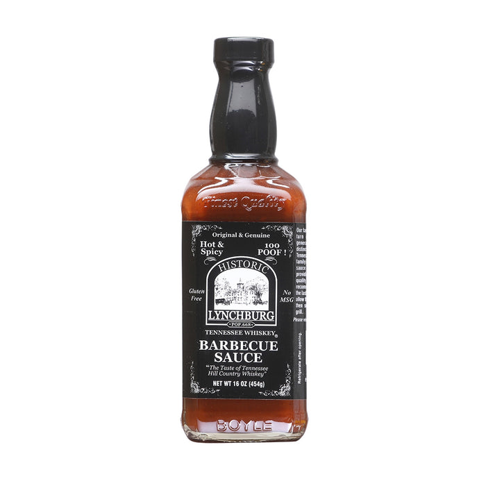 Historic Lynchburg Tennessee Whiskey Hot and Spicy Barbecue Sauce 100 'Poof'